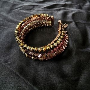 Gold brown cuff bracelet